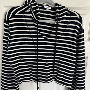 Splendid NWOT Black and White Striped Hoodie.